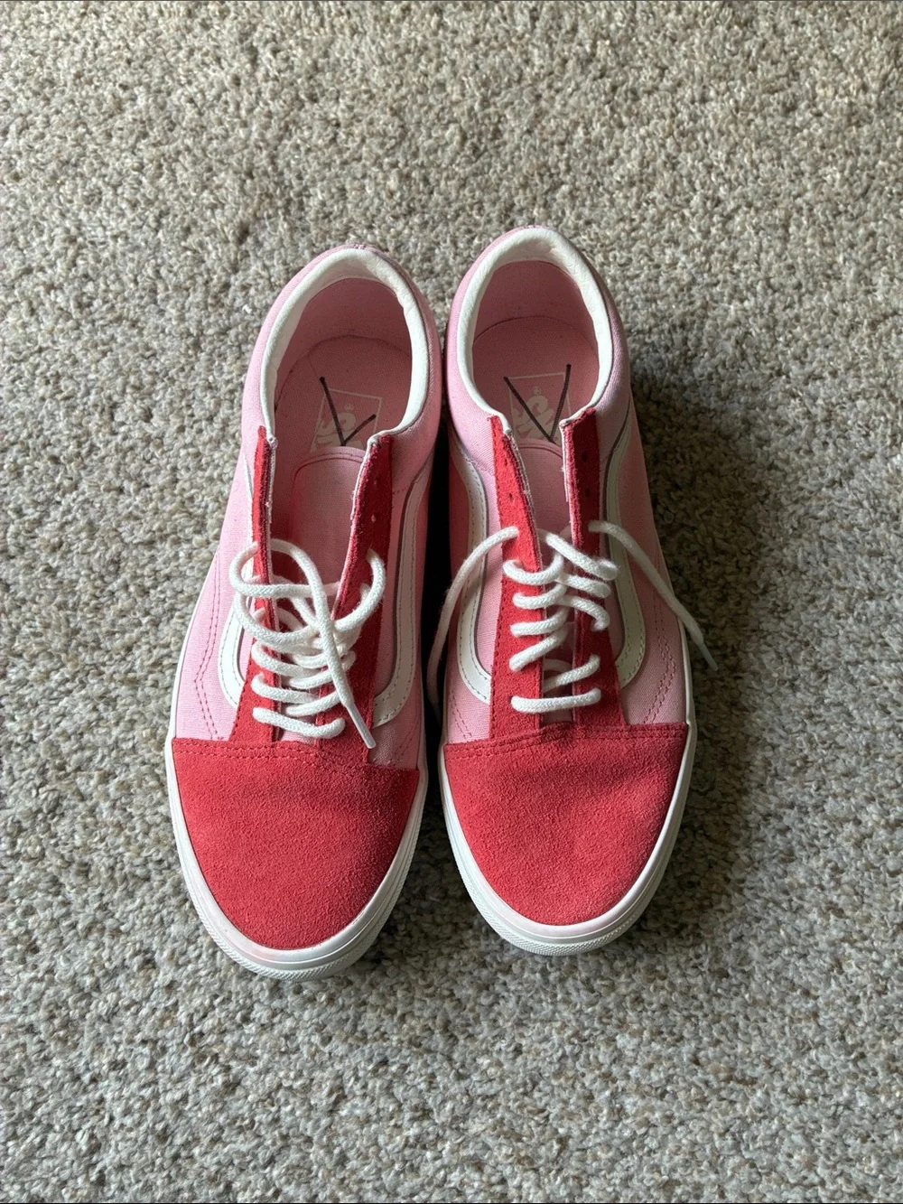 Vans light Pink and dark Pink Low-Top Lace-Up Sneakers